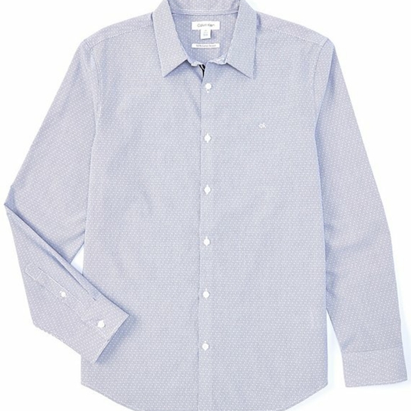 Calvin Klein XL L/S Blue/White Estate Blue NWT - Picture 1 of 2